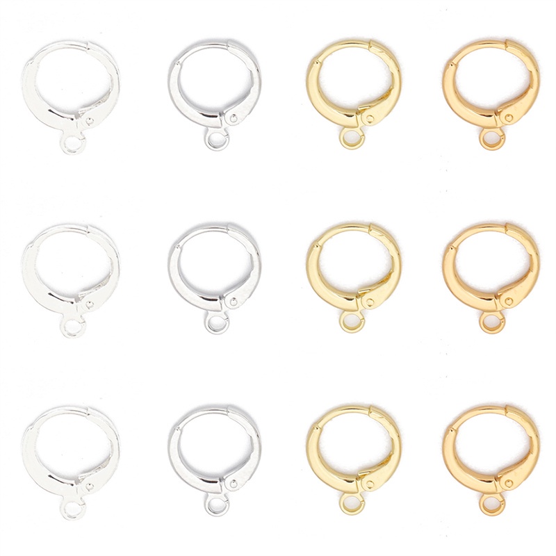 10pcs Kait Anting Warna Gold Silver Gaya Perancis Untuk Membuat Perhiasan DIY