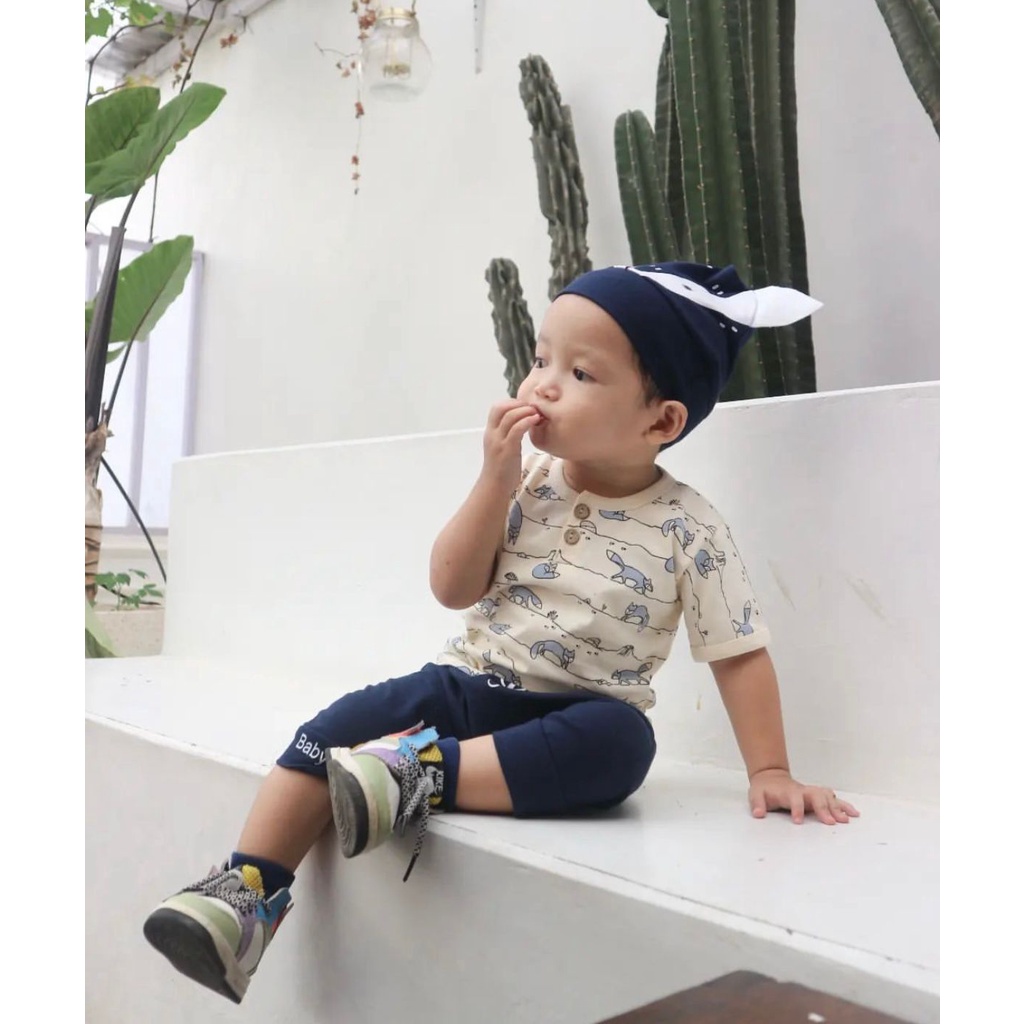 BERSERTIFIKASI SNI FOX AND BADGER SET by babybeb babeebabyshop Baju Setelan Kemeja Celana Pergi Jalan Fashion Anak Bayi Cowok Laki Terlaris Lucu Murah