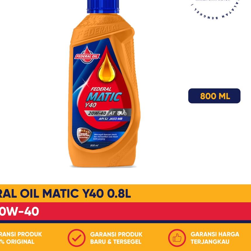 BISA COD ✔️Federal Matic Y40 20W/40 800ml Federal Oil (0.8L) ORIGINAL|SQ3