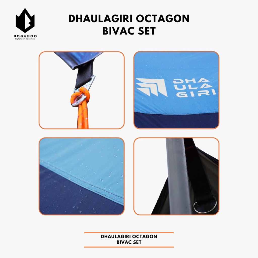 BISA COD Bivak Set - DHAULAGIRI OCTAGON BIVAC SET - Bivak Set Dhaulagiri WP - Emergency Shelter - Tenda Darurat Gunung Outdoor Hiking