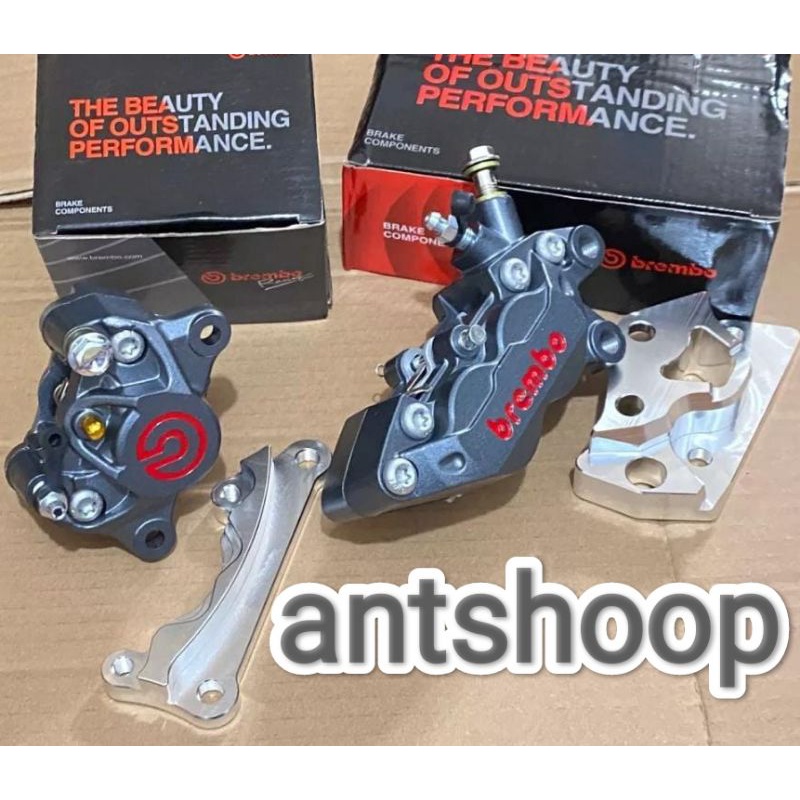 Promo Paket Kaliper Big Pot 4 Piston Nmax Depan Plus Breket Kaliper Belakang Nmax Big Logo 2 Piston plus Breket Nmax Belakang 2 Piston Big Logo Paket Kaliper Nmax Depan Belakang Plus Breket ANTSHOOP