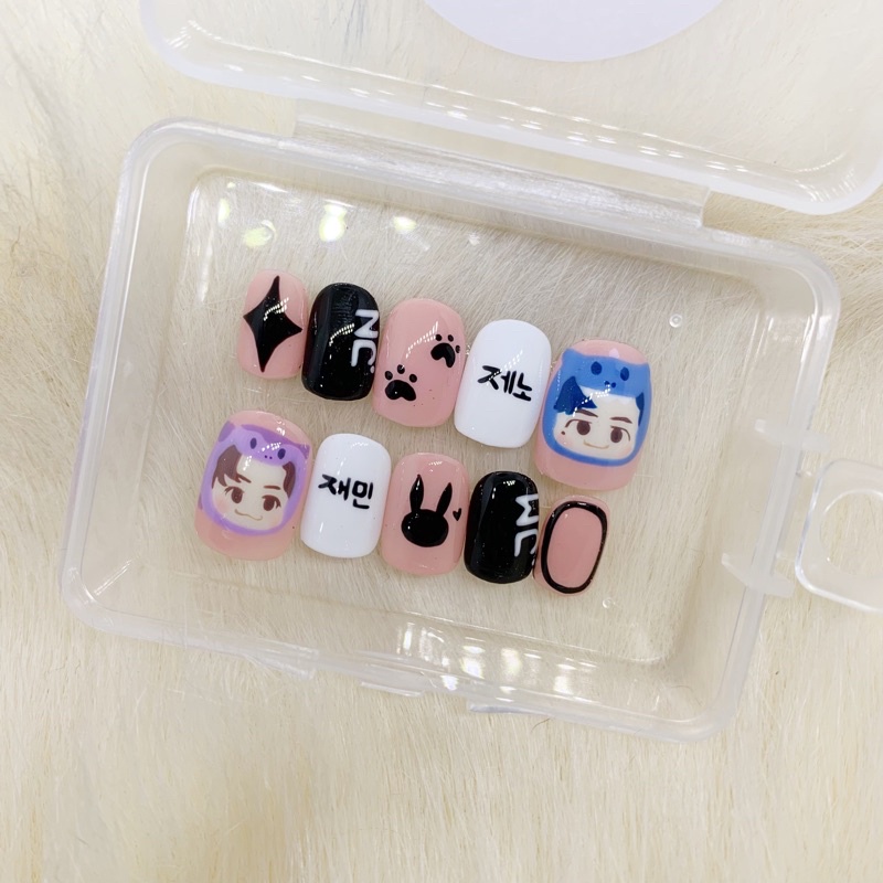 NOMIN Jeno Jaemin NCT custom press on fake nails kuku palsu nailart gel
