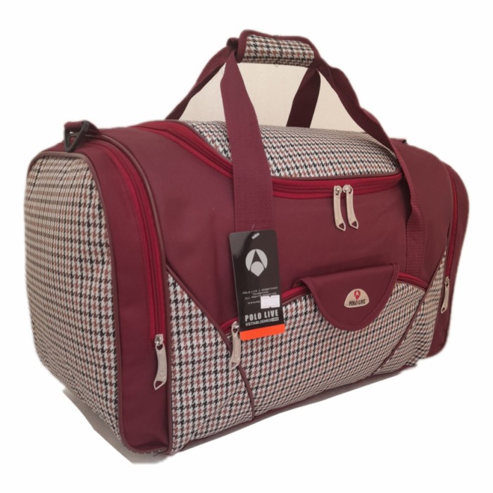 PROMO TAS WANITA TAS PAKAIAN POLO TAS PAKAIAN BESAR TAS MUDIK TAS PRIA WANITA - maroon SELEMPANG RAN