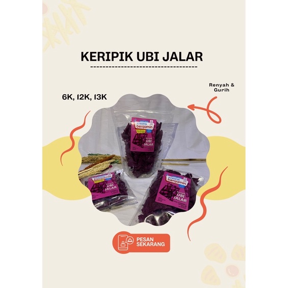 

keripik benjamin keripik ubi jalar cemilan sehat murah