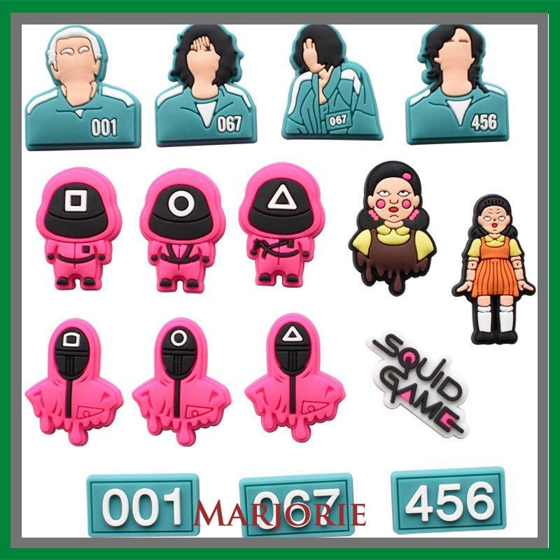 1pcs PVC shoe charms Sepatu Desain jibbitz Kartun Karet lembut Crocs Pin Jibbitz Dapat Dilepas Untuk shoes buckle charms Permainan Cumi-cumi decorate accessories-MJD