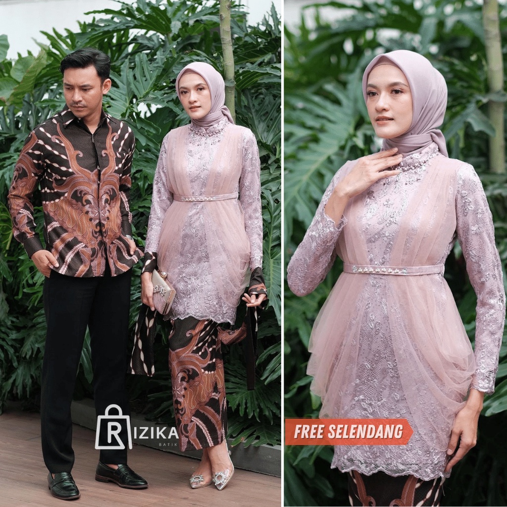 Baju Kebaya Couple Modern Kebaya Wisuda Lamaran Tunangan Batik Brukat Terbaru Baju Couple Pasangan Kondangan Terbaru 2022