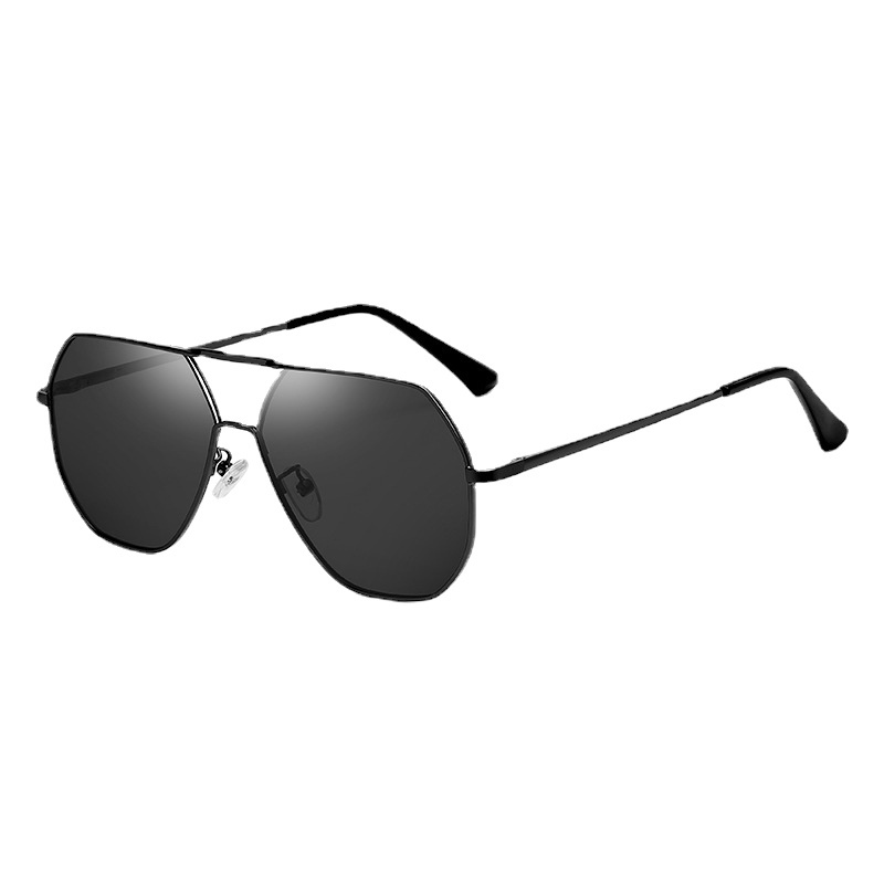 (YUZHU) Vintage Fashion Metal Double Beam Sunglasses Driving Polarized Photochromic Sunglasses Untuk Pria