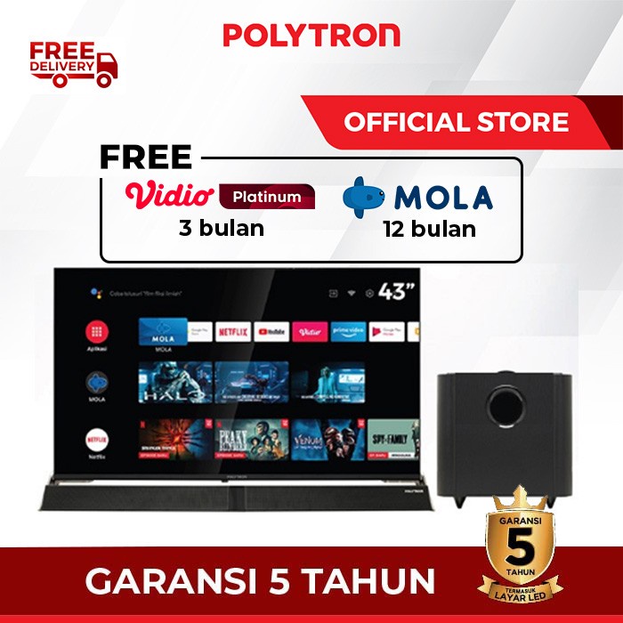 POLYTRON PLD 43BAG5959 / PLD43BAG5959 Smart Cinemax Soundbar TV 43 inch