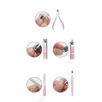 Biutte.co Nail Art Set Gunting Kuku Manicure Pedicure 18 PCS - ZJQ18 - Rose Gold 18Pcs Set Gunting Kuku Dan Pinset Bahan Stainless Steel KL22 Biutte.co