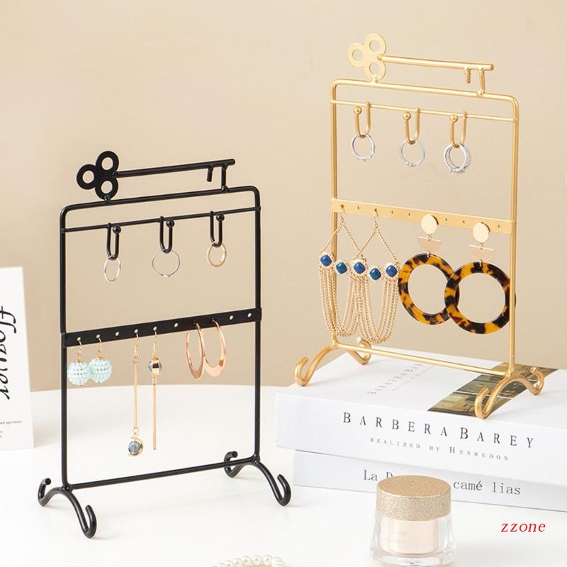 Rak Stand Holder Penyimpanan Perhiasan Gelang Cincin Anting Kalung Bahan Besi Ukuran 10 Inci