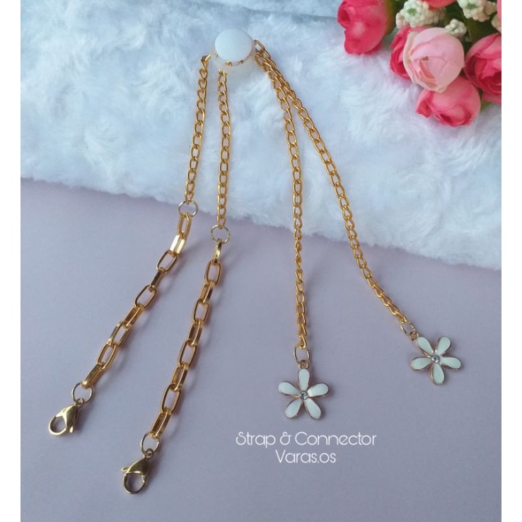 Strap Masker 2in 1 Rantai Gold Tahan Karat|Konektor Masker Hijab|Chain Connector|Tali Masker|Kalung 