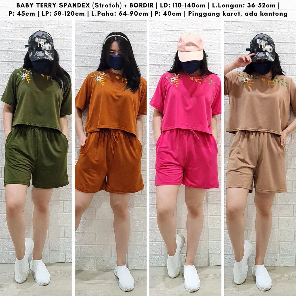 4599 marva casual babyterry bordir short one set