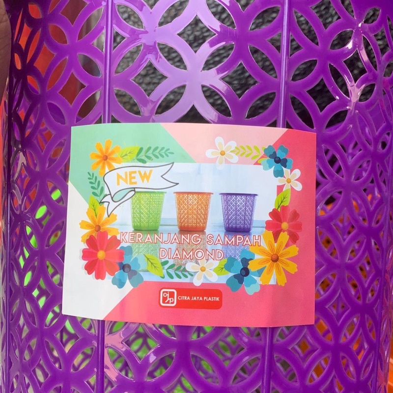 Keranjang Sampah Plastik Tempat Sampah Besar Motif DIAMOND