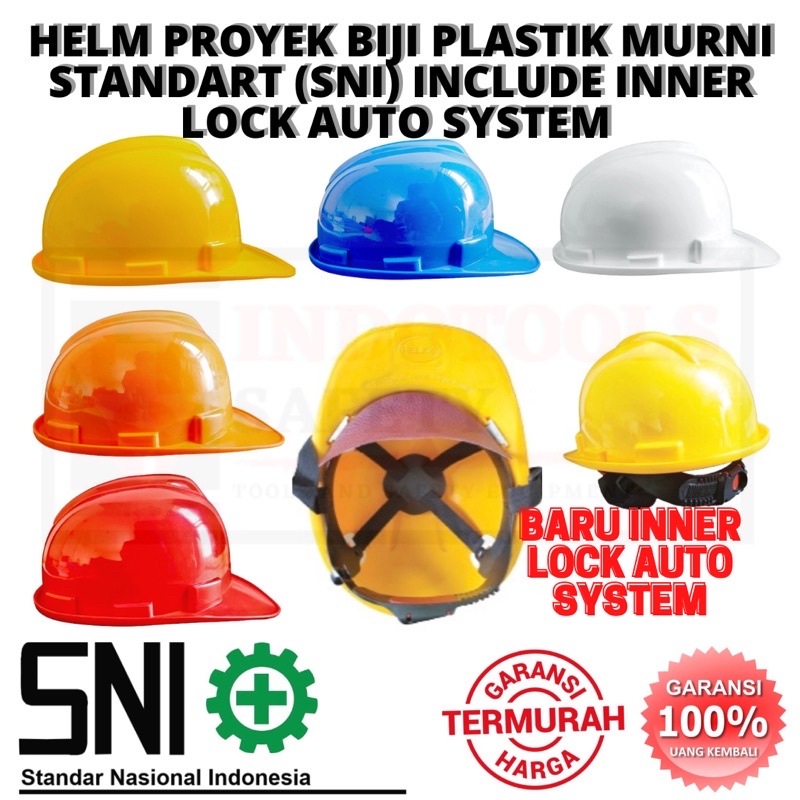 BISA COD HELM PROYEK V-GUARD SAFETY SNI STANDART WARNA CERAH PPASTIK BIJI MURNI (ORANGE,KUNING,BIRU,PUTIH,MERAH) LENGKAP DENGAN TALI DAGU INNER AUTOLOCK SYSTEM