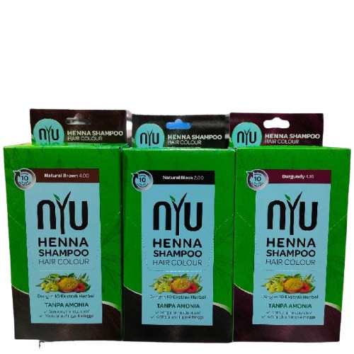 

NYU HENNA SHAMPOO HAIR COLOUR / MASKER RAMBUT / PEWARNA / MASKER NYU
