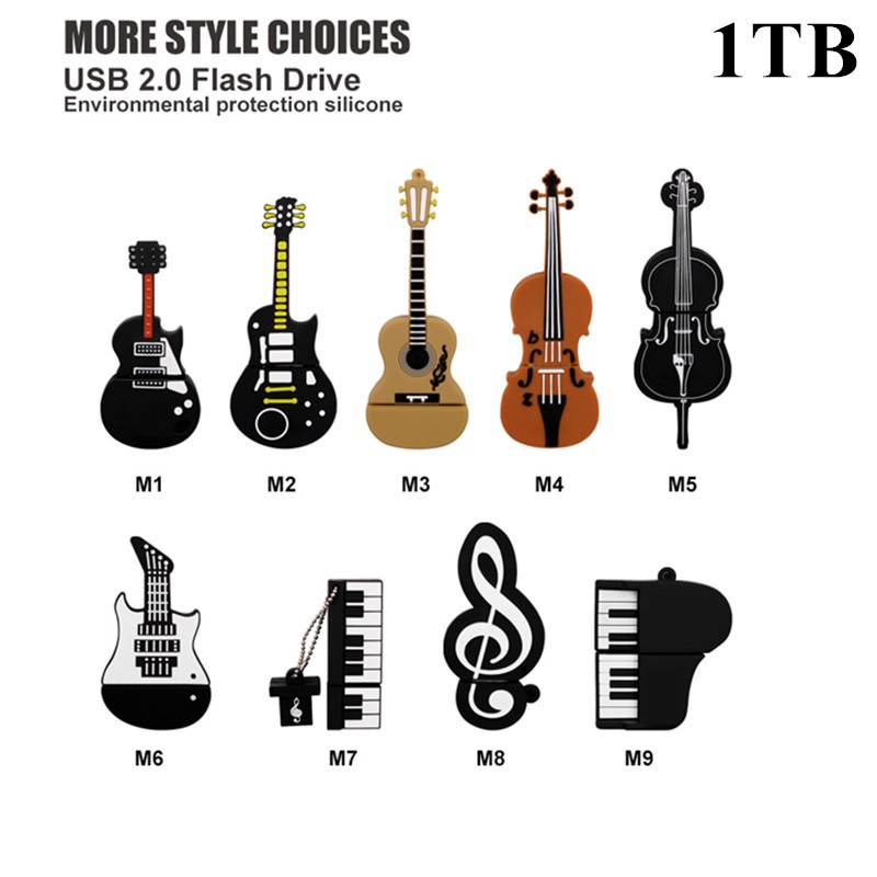 Flash Drive USB 2.0 Kecepatan Tinggi 1TB Untuk Gitar / Biola / Cello