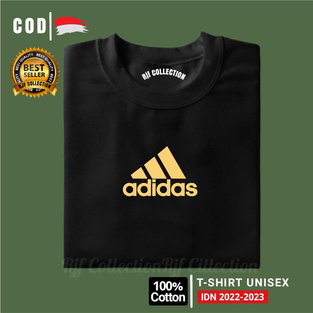Baju Kaos Distro Pria Dewasa Lengan Pendek - Kaos ADD Logo Print Gold - T-shirt Kaos Katun Combed 30