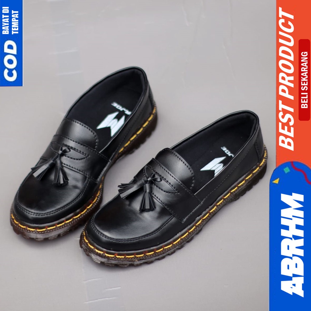 Sepatu Docmart Loafers Wanita Hitam Abrhm Melis