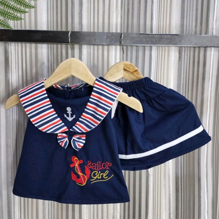 Baju bayi perempuan Stelan Sailor TERBARU