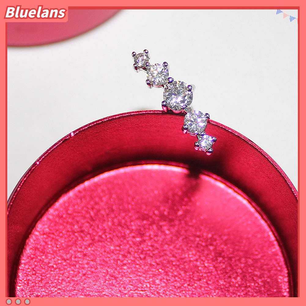 Bluelans 1Pc Lady Rhinestone Inlaid Arc Shape Ear Stud Earring Cartilage Piercing Jewelry