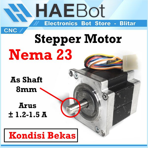 [HAEBOT] Nema 23 57 Mikro Stepper Motor 57mm 48mm CNC Motor 3D Printer Slider Mekanik Gerak DC 1.2A 1.5A Dinamo Induksi Mesin Router Engraver Laser Axis Slider Stepping Drawing