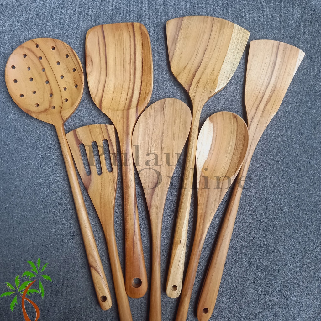 Spatula Kayu Jati Panjang - Sutil Kayu Jati- Spatula Panjang