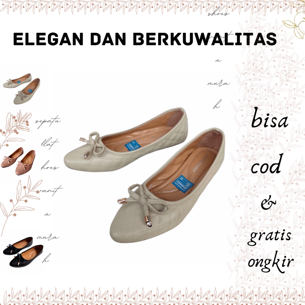 Sepatu Flat Shoes PDR11 Flatshoes Wanita Ballerina Flat Shoes Kekinian Heels Murah Karet Jelly Zara 