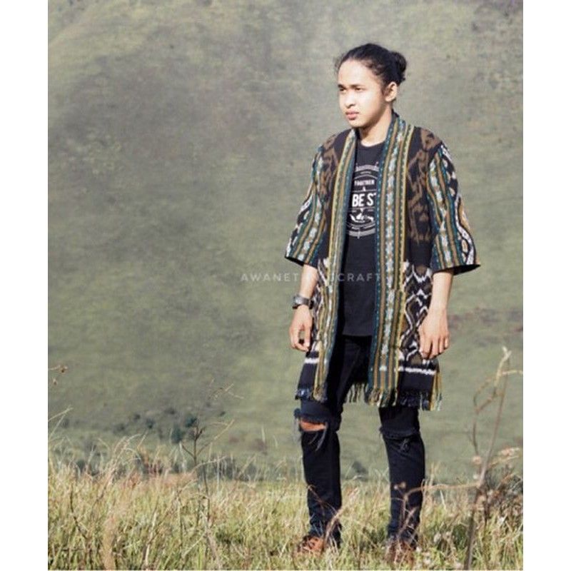 kimono asmat unisex baju tenun pria/wanita endek Jepara