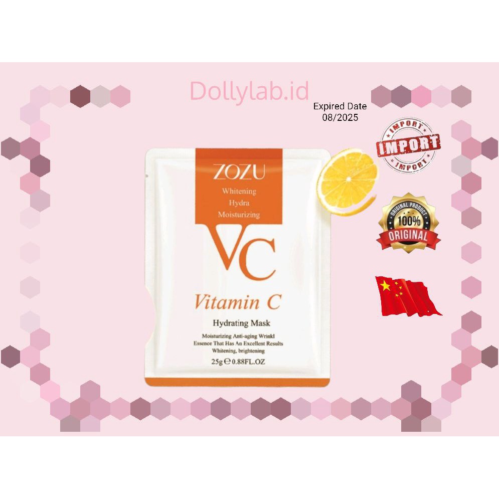 ZOZU Vitamin C Masker Wajah Vit C Hydrating Face Sheet Mask BQ035