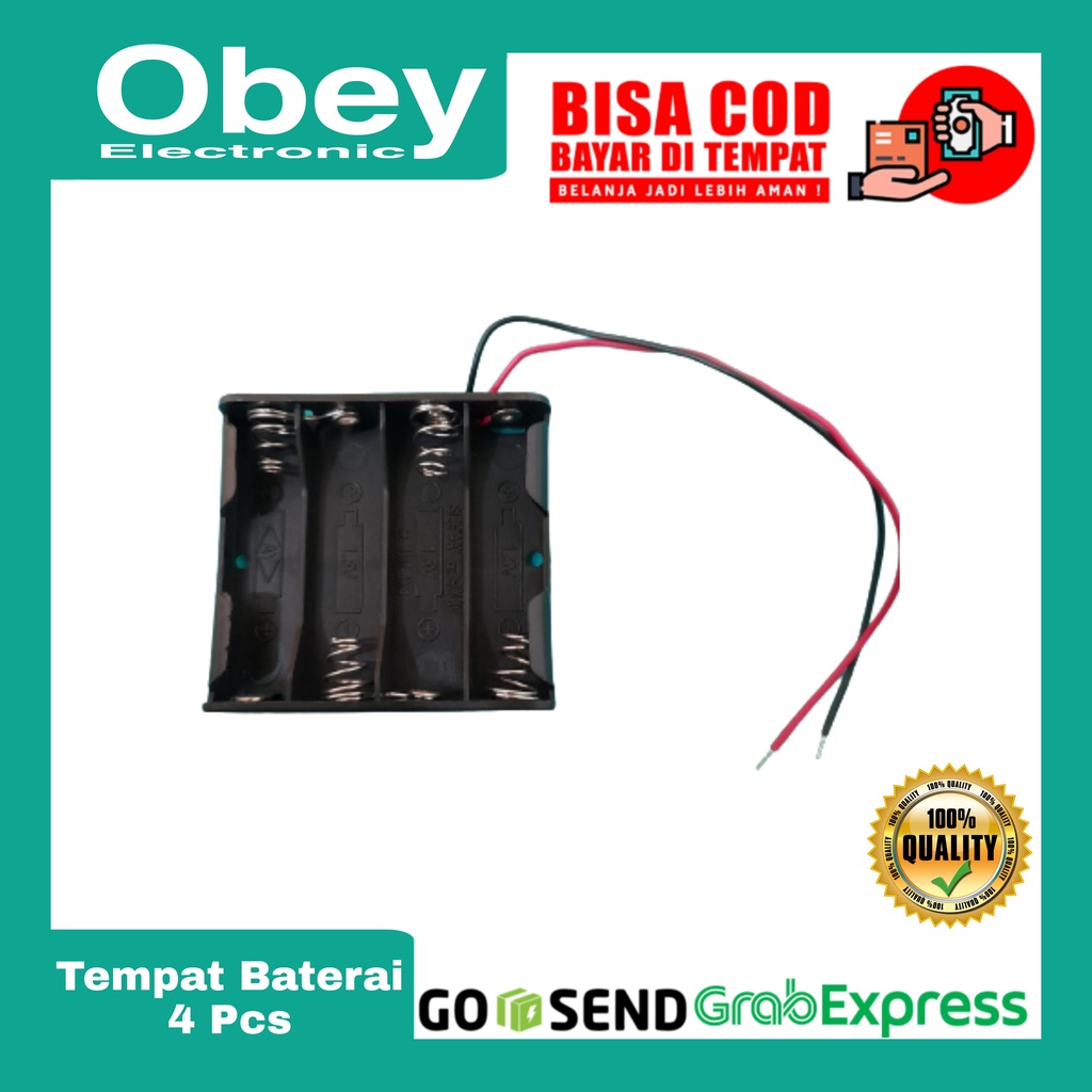 Empat Pin 4x A2 Battery Holder Baterai Case tempat Kotak Baterai Box dudukan