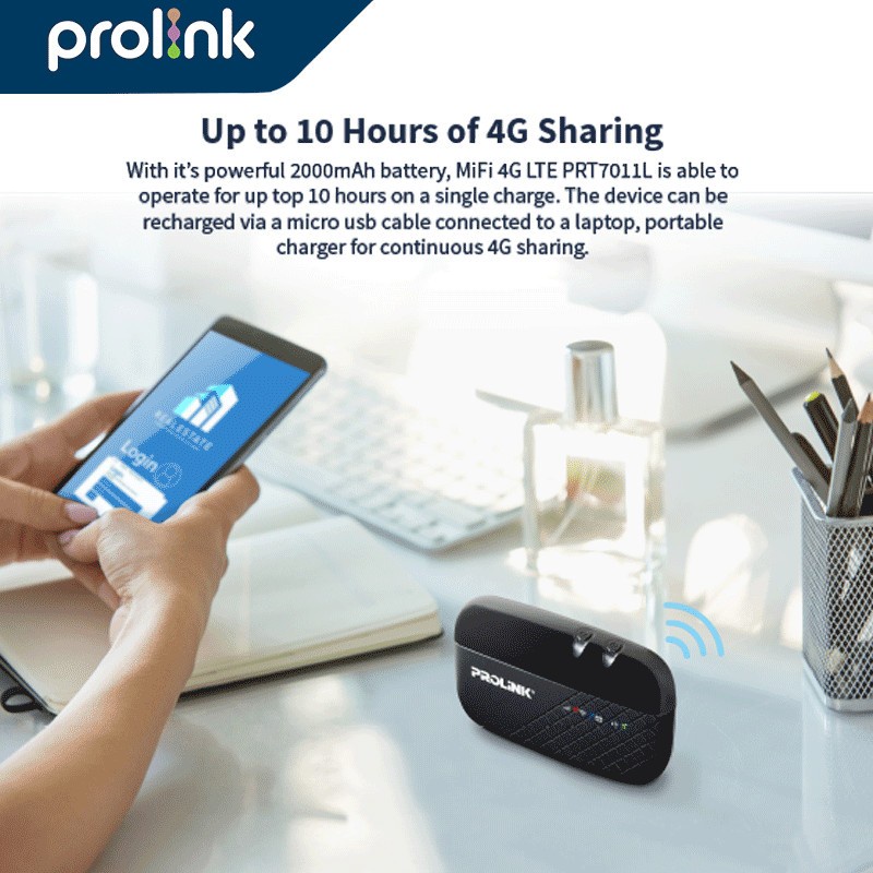 MODEM MIFI PROLINK 4G PRT7011L PROLINK 4G 150MBPS + PERDANA XL 42GB