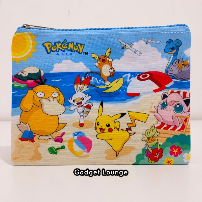 Official Pokemon Asia Merchandise Yoshinoya Indonesia : Dompet Pikachu Beach & Friends Pouch