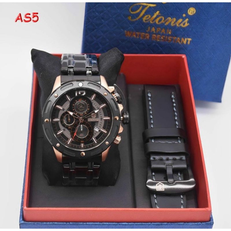 Big Sale Jam Tangan Tetonis Jam Tangan Kulit Fashion Original Chronograph