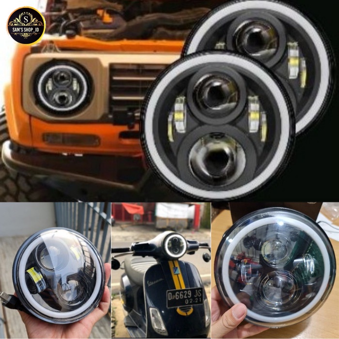 Original Lampu Daymaker 7 Inch LED Headlight Waterproof Motor Custom