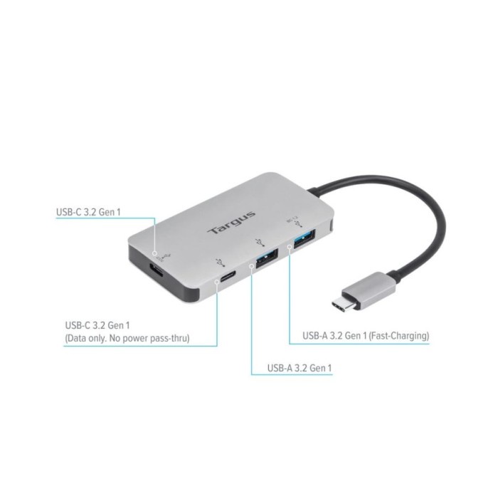Multi Port USB Hub Targus ACH228 USB C to 2xUSB 3.0, 2xUSB-A, PD 100W