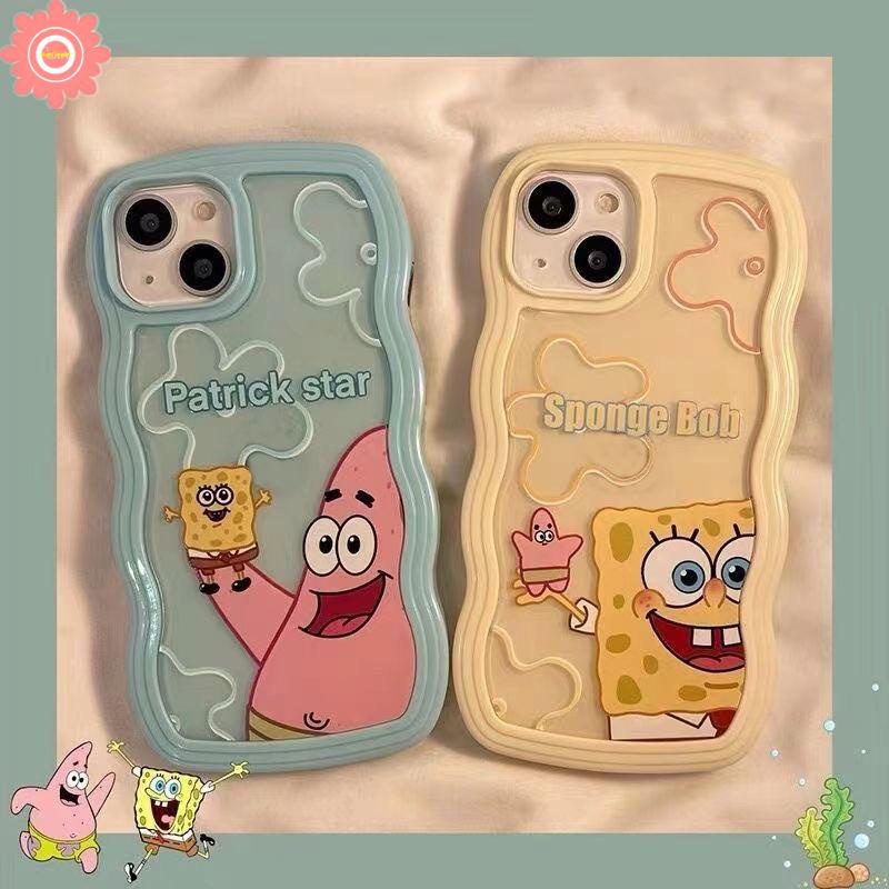 Casing Kartun Untuk Samsung A14 A04S A52 A32 A04 A04E A50 A13 A03s A51 A52s A20 A30 A20S A53 A33 A22 A31 A12 A23 A50s A03 A30 A11 A21s A02s Patrick Star Spongebob Wavy Edge Soft Case