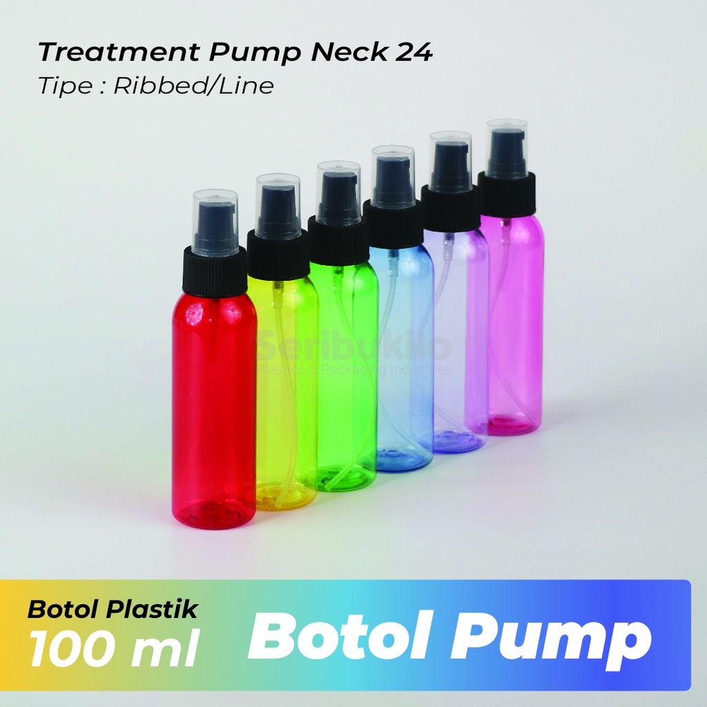 Botol Pump  100ml plastik Warna/Botol 100ml Pump Hitam