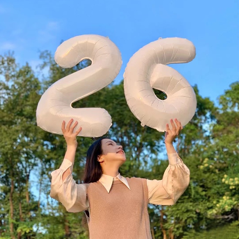 1pc Balon Angka 0-9 Bahan Aluminum Foil Ukuran 16 Inch Untuk Dekorasi Pesta Ulang Tahun