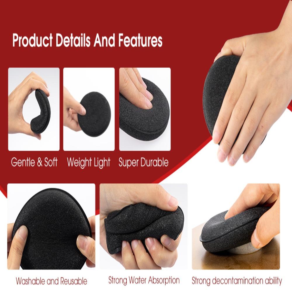 Preva 12PCS Spons Busa Mobil Waxing Sponge Cleaning Pads Wax Aplikator Pads Polishing Pads