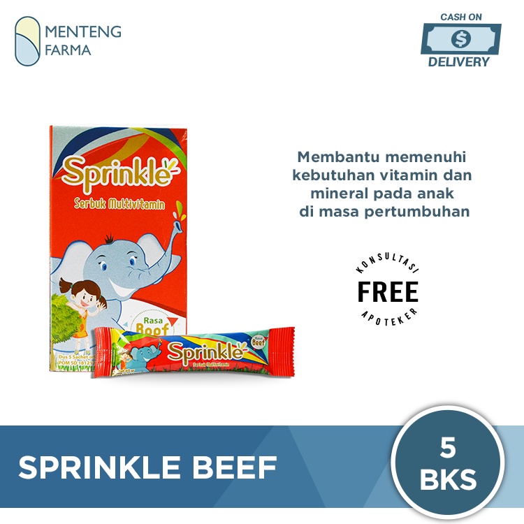 Sprinkle Serbuk Multivitamin Rasa Beef Dus Isi 5 Sachet