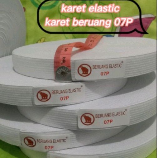 Karet elastic 07P /karet beruang  1,7cm /karet kolor/ per roll