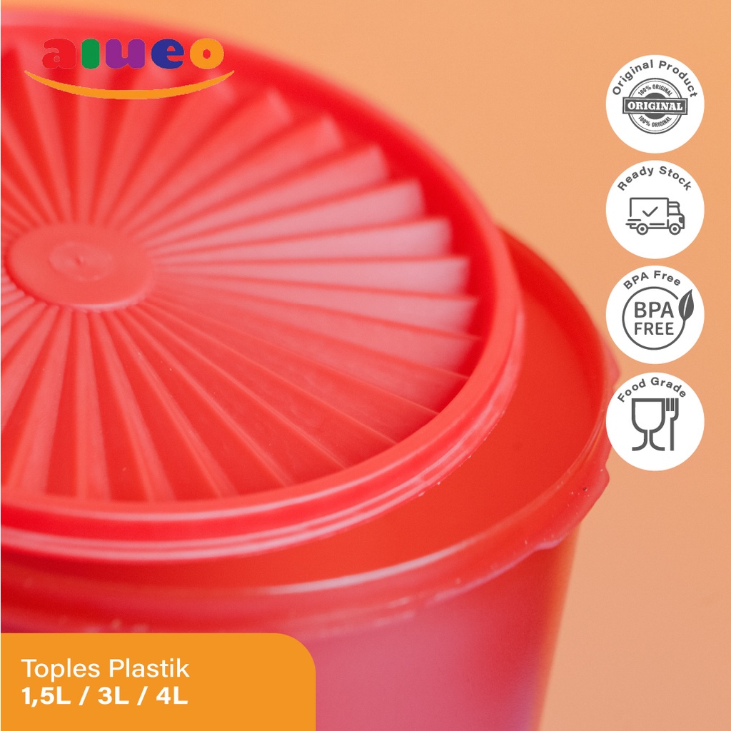 AIUEO | Toples Plastik Jadul Murah 1,5L / 3L / 4,2L Murah Kue Kerupuk Warna Random | Toples Anti pecah