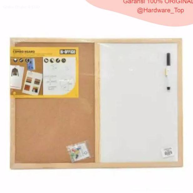 

PRODUK- PAPAN KOMBINASI GABUS DAN WHITEBORD / CORK BOARD 60X45CM .