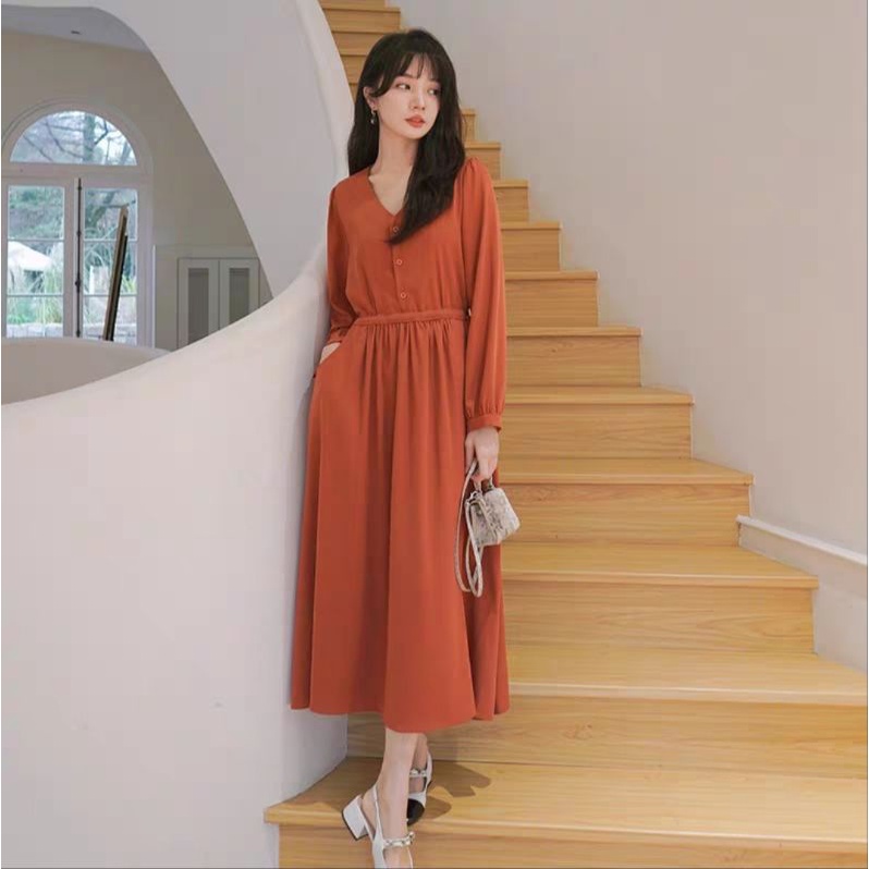 Cherry _ Maxi dress / Long Tunic/ Gamis / Dress panjang Korean style hijab friendly, busui bumil friendly