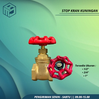 Gate Valve Kuningan Stop Kran Putaran Kran Air 3/4" Inch