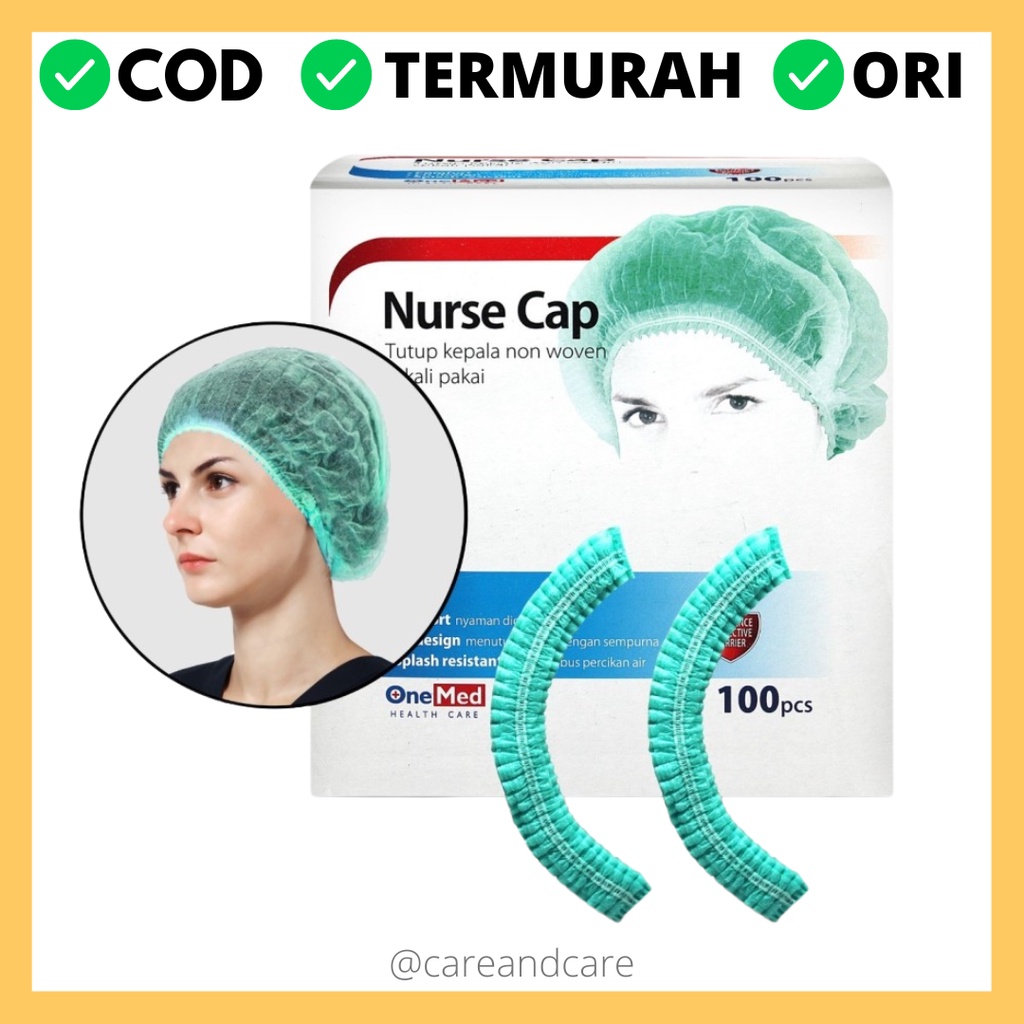 ONEMED NURSE CAP / Penutup Kepala Hair Cover Rambut Medis One Med