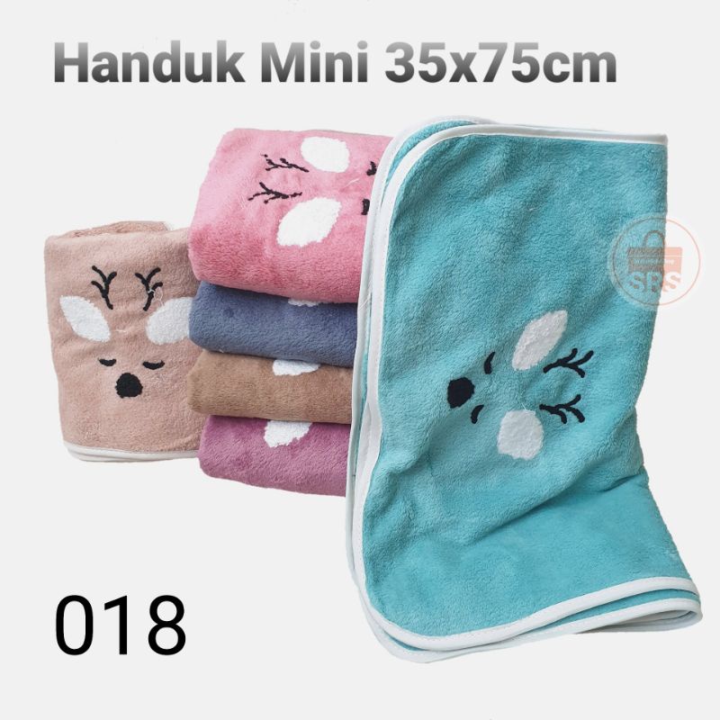 Handuk Animal Bordir 100x50cm Handuk Bayi Microfiber Lembut 35x75 cm | Handuk Sport | Handuk Kulit Sensitive Lembut