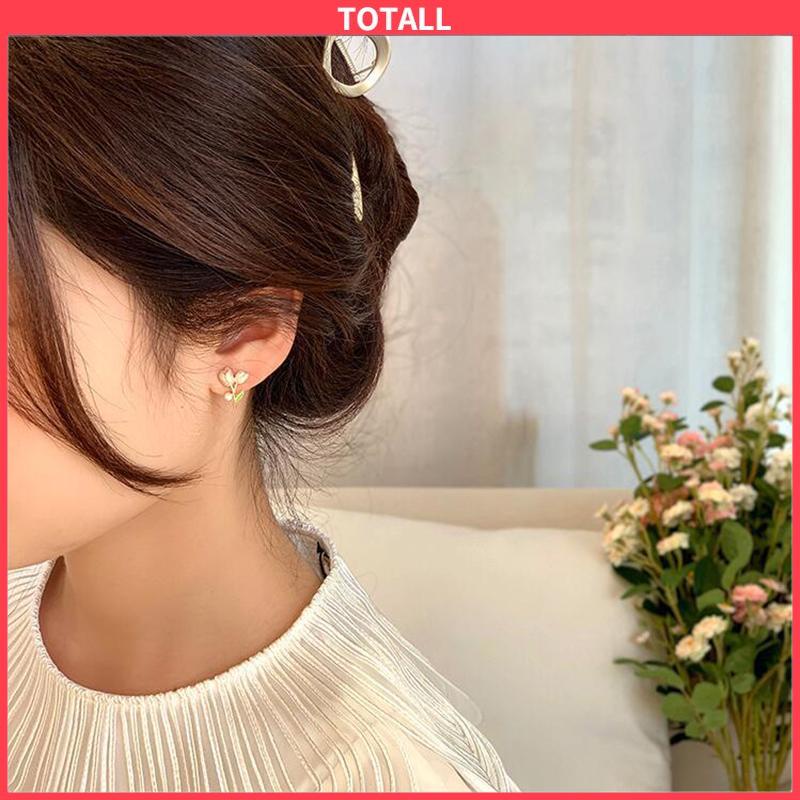 COD Anting S925 Silver Plated Soft Tulip Earrings Female Earrings Asesori-Totall