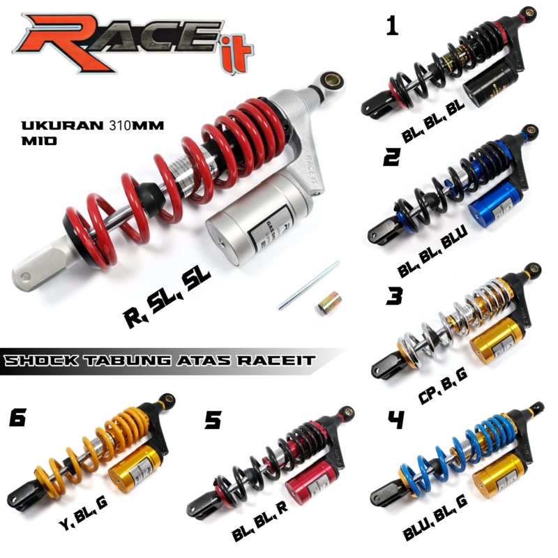 Shock/shockbreaker mio beat vario 110 fi vario 110 karbu uk 310 gplus race it original gplus