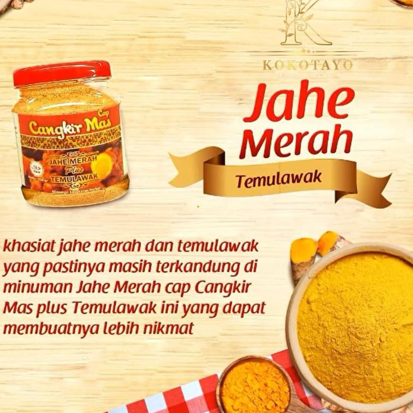 

Meroket--Jahe Merah Cangkir Mas Temulawak Kunyit 3 in 1 Plus Gula